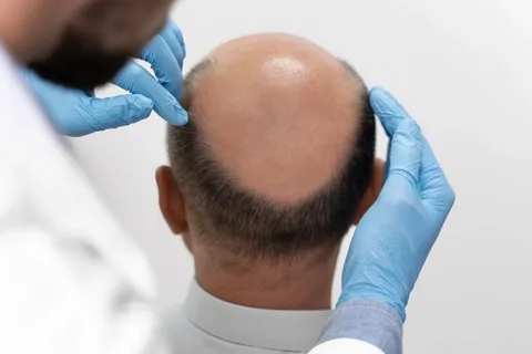 Hair transplant treatment for restoring hair density in thinning areas